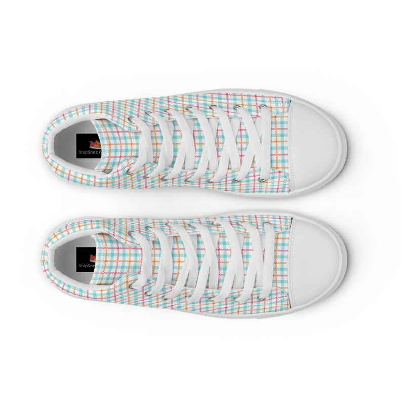 Pastel Check High Top #193 - Front View | HA!LO Canvas Sneakers