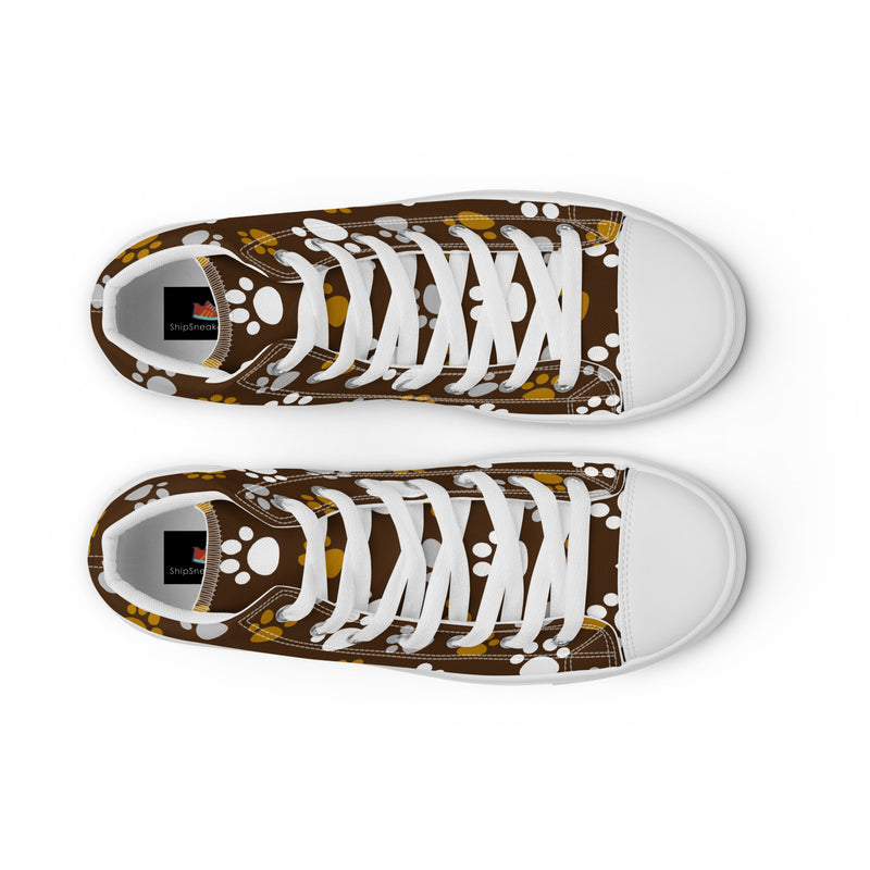 Brown Paw High Top #209 - Lifestyle Shot | HA!LO Canvas Sneakers