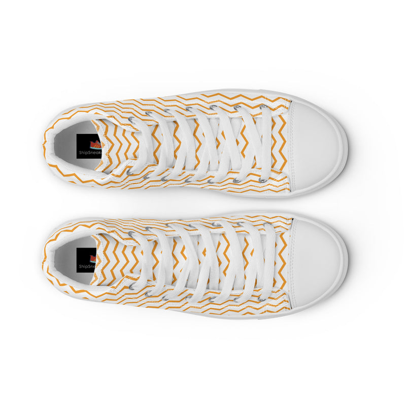 Gold Chevron High Top #224 - Lifestyle Shot | HA!LO Canvas Sneakers