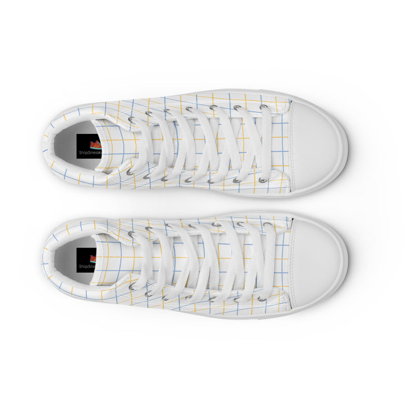 Pastel Plaid High Top #237 - Lifestyle Shot | HA!LO Canvas Sneakers