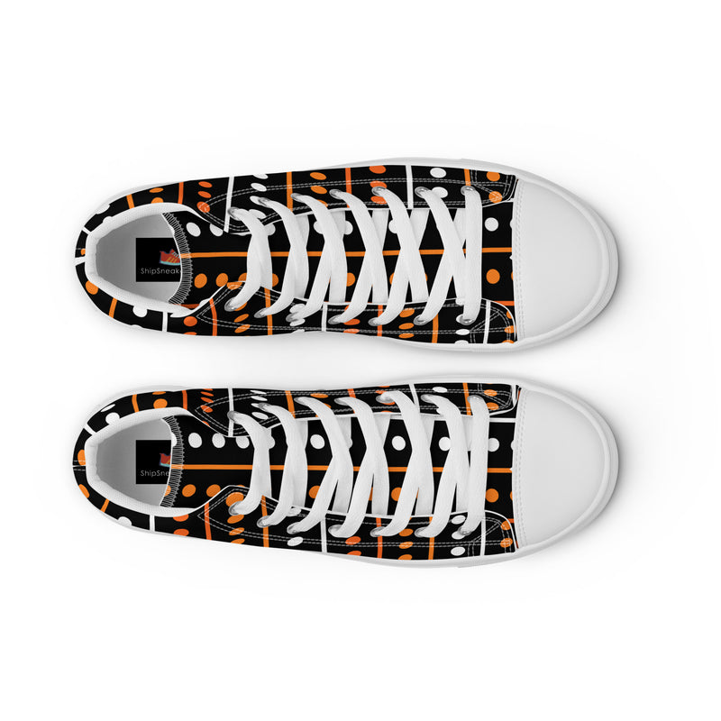 Halloween Dot Stripe High Top #249 - Lifestyle Shot | HA!LO Canvas Sneakers