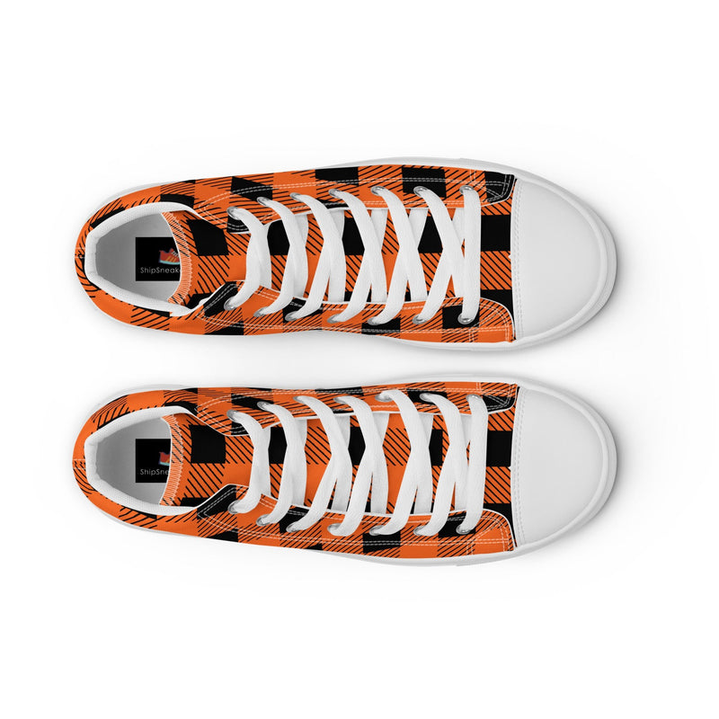 Halloween Plaid High Top #253 - Lifestyle Shot | HA!LO Canvas Sneakers