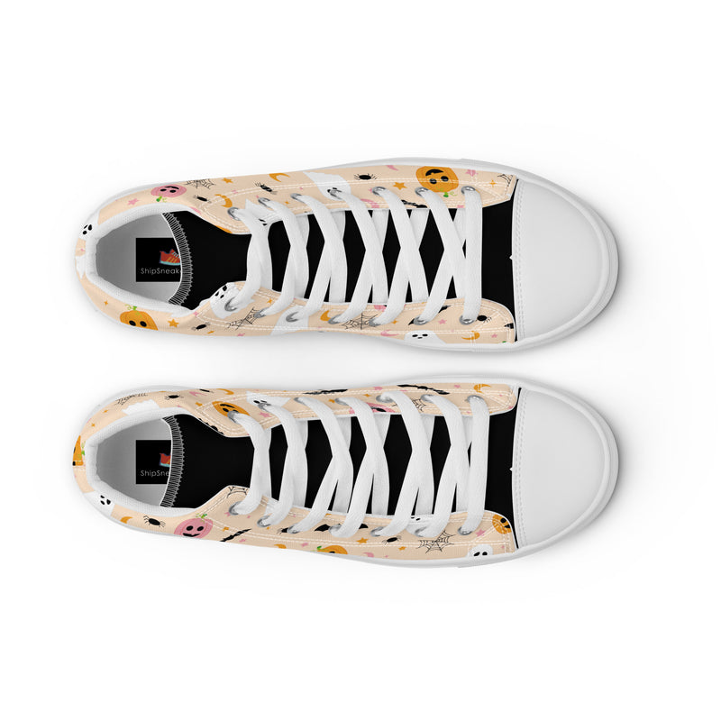 Halloween Cream High Top #255 - Lifestyle Shot | HA!LO Canvas Sneakers