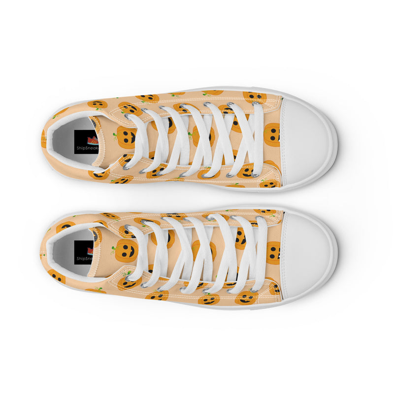 Pumpkin Patch High Top #257 - Front View | HA!LO Canvas Sneakers