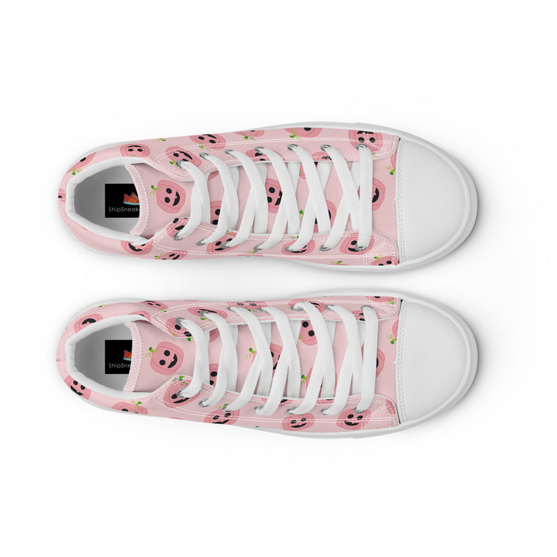 Pink Pumpkin High Top #259 - Lifestyle Shot | HA!LO Canvas Sneakers