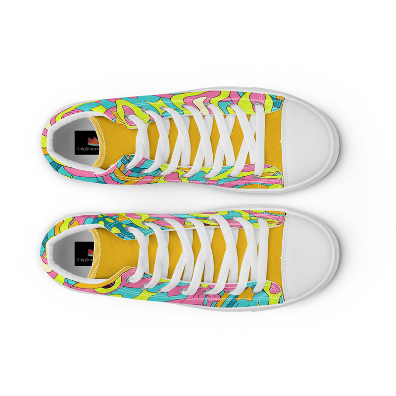 Psychedelic Swirl High Top #273 - Lifestyle Shot | HA!LO Canvas Sneakers