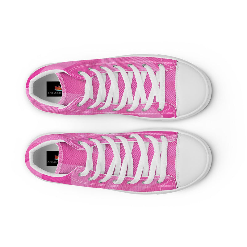 Pink Plaid High Top #274 - Lifestyle Shot | HA!LO Canvas Sneakers