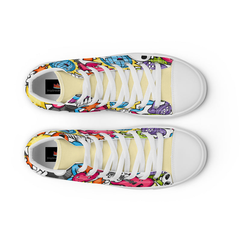 Monster Doodle High Top #275 - Lifestyle Shot | HA!LO Canvas Sneakers