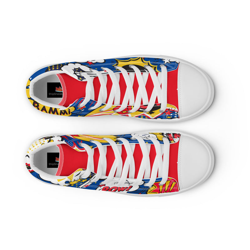 Comic Pow High Top #284 - Lifestyle Shot | HA!LO Canvas Sneakers