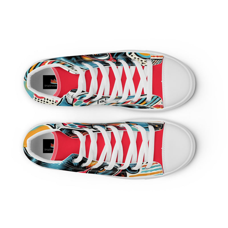 Pop Art Bulldog High Top #300 - Lifestyle Shot | HA!LO Canvas Sneakers