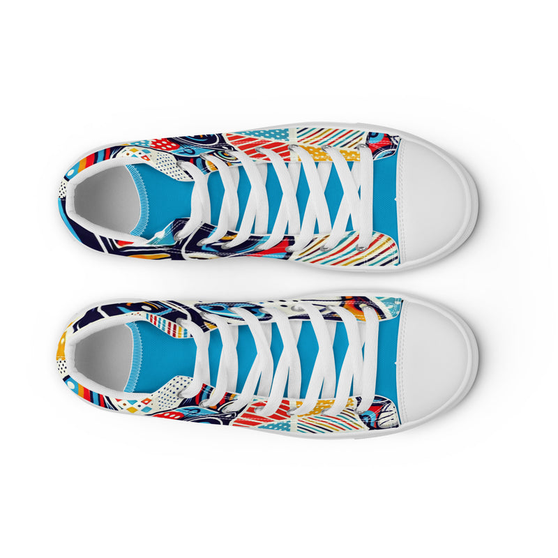 Pop Art Frenchie High Top #297 - Lifestyle Shot | HA!LO Canvas Sneakers
