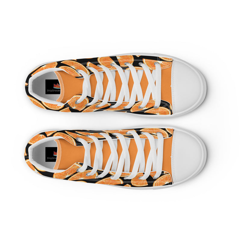 Orange Slice High Top #309 - Lifestyle Shot | HA!LO Canvas Sneakers