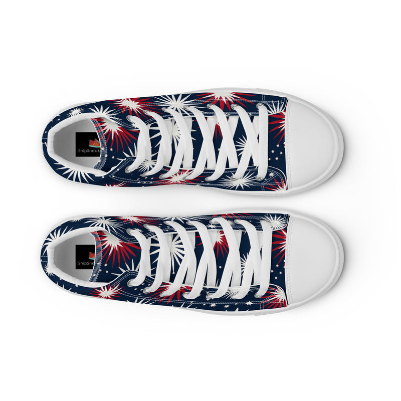 Starburst Night High Top #355 - Angled View | HA!LO Canvas Sneakers