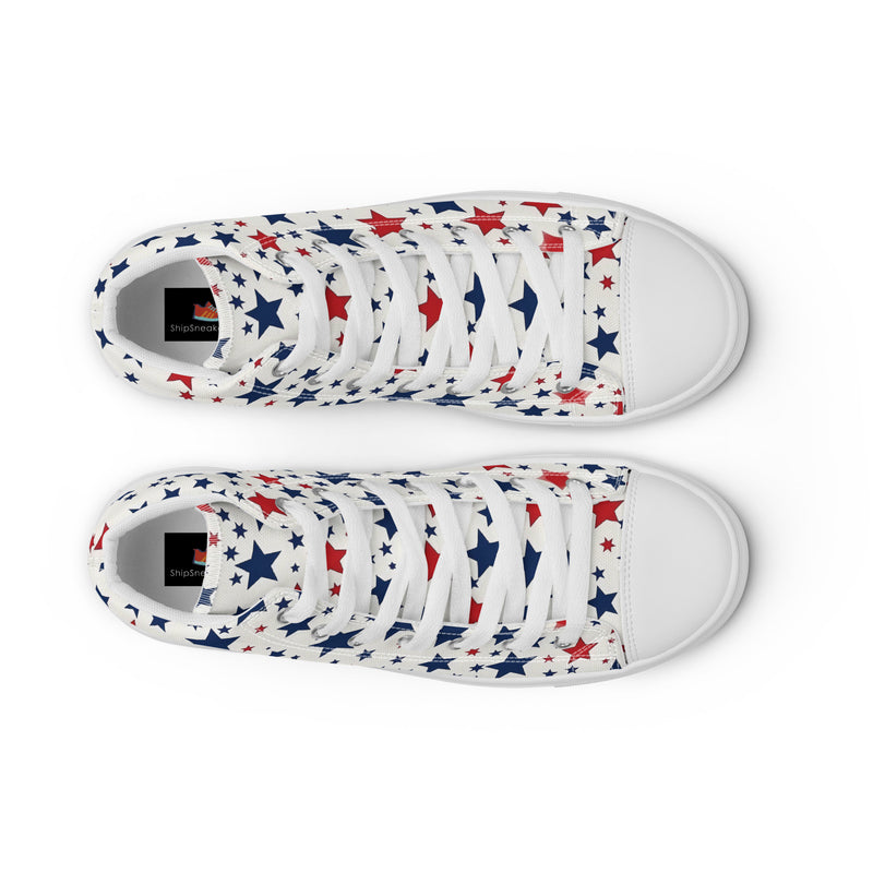 Navy Star High Top #354 - Angled View | HA!LO Canvas Sneakers