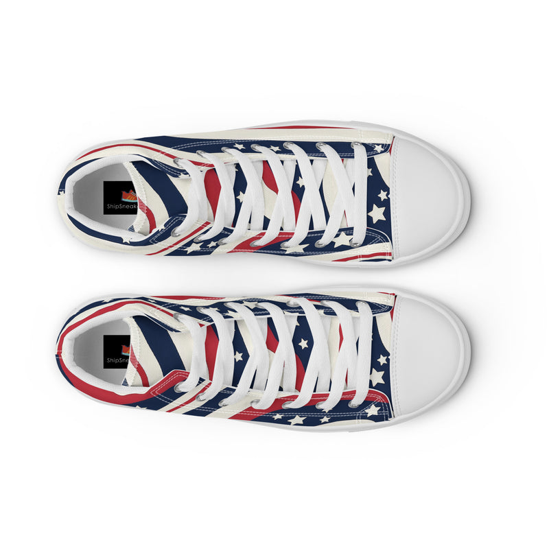 Americana Stars High Top #326 - Angled View | HA!LO Canvas Sneakers