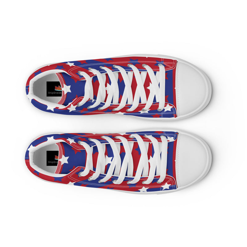 Patriotic Star High Top #322 - Close Up Detail | HA!LO Canvas Sneakers