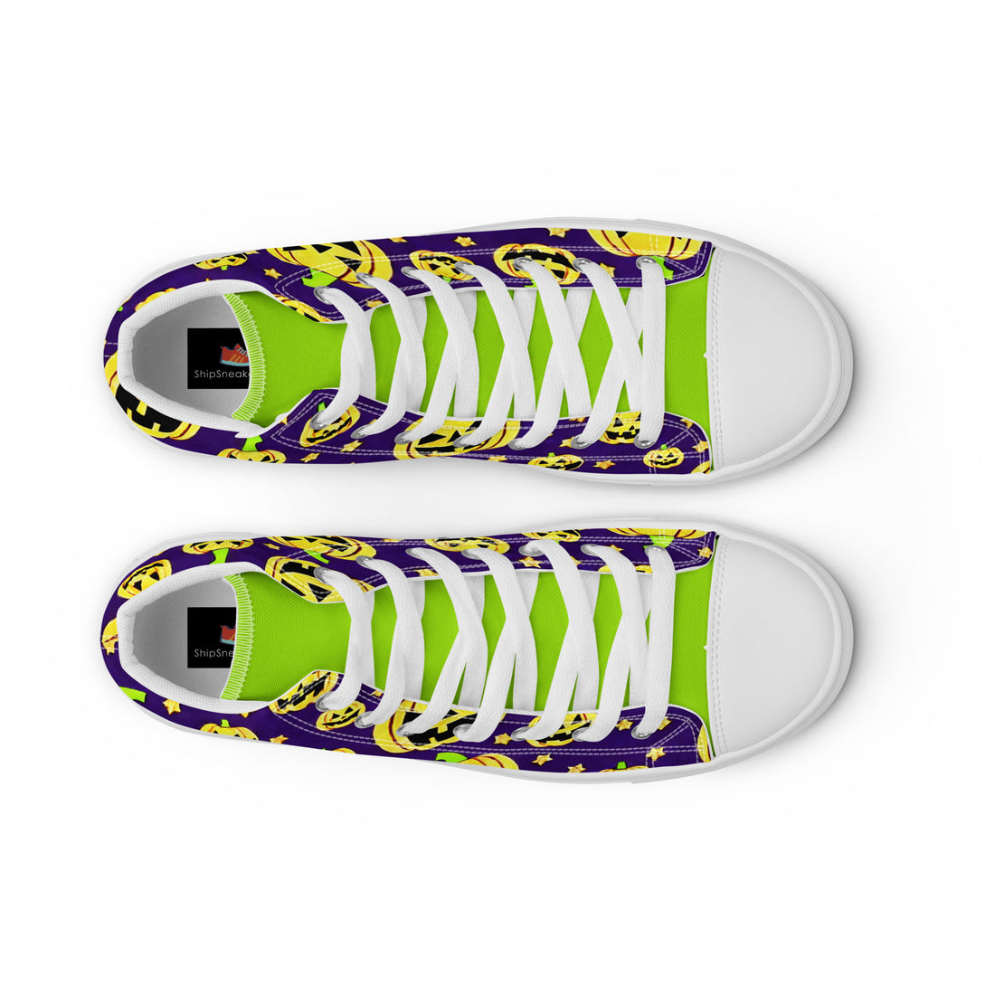 Men's Halloween Pumpkin Party High Top Sneakers 323 - ShipSneakers.com