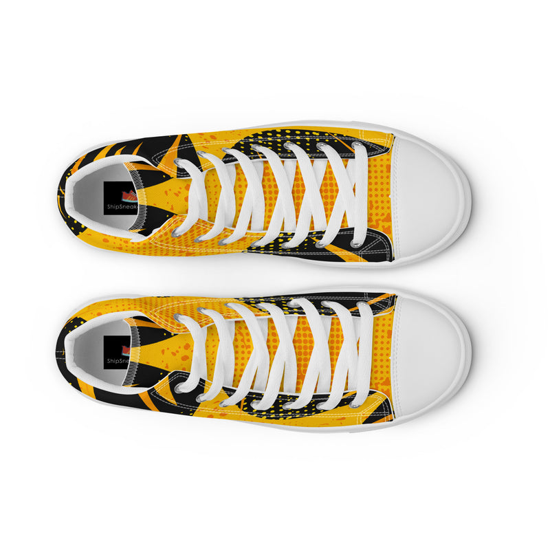 HA!LO Yellow Black #347 — Men’s Canvas High Top