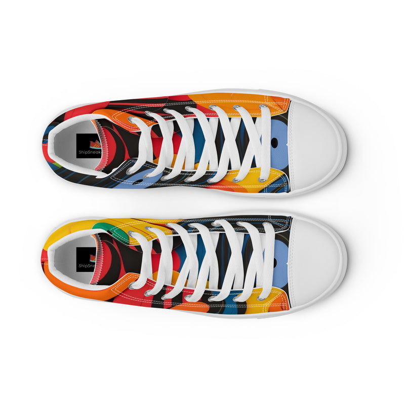 HA!LO Abstract Geo #355 — Men’s Canvas High Top