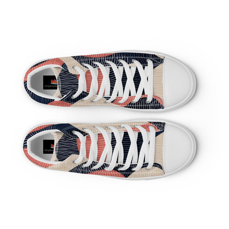 HA!LO Abstract Wave #357 — Men’s Canvas High Top