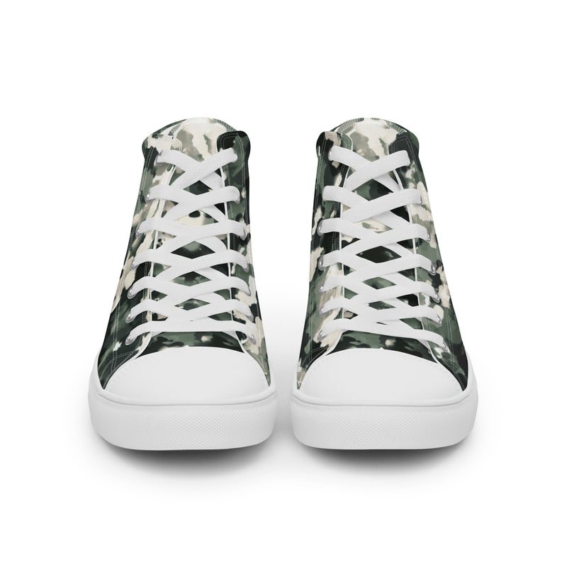 Watercolor Camo High Top #6 - Close Up Detail | HA!LO Canvas Sneakers