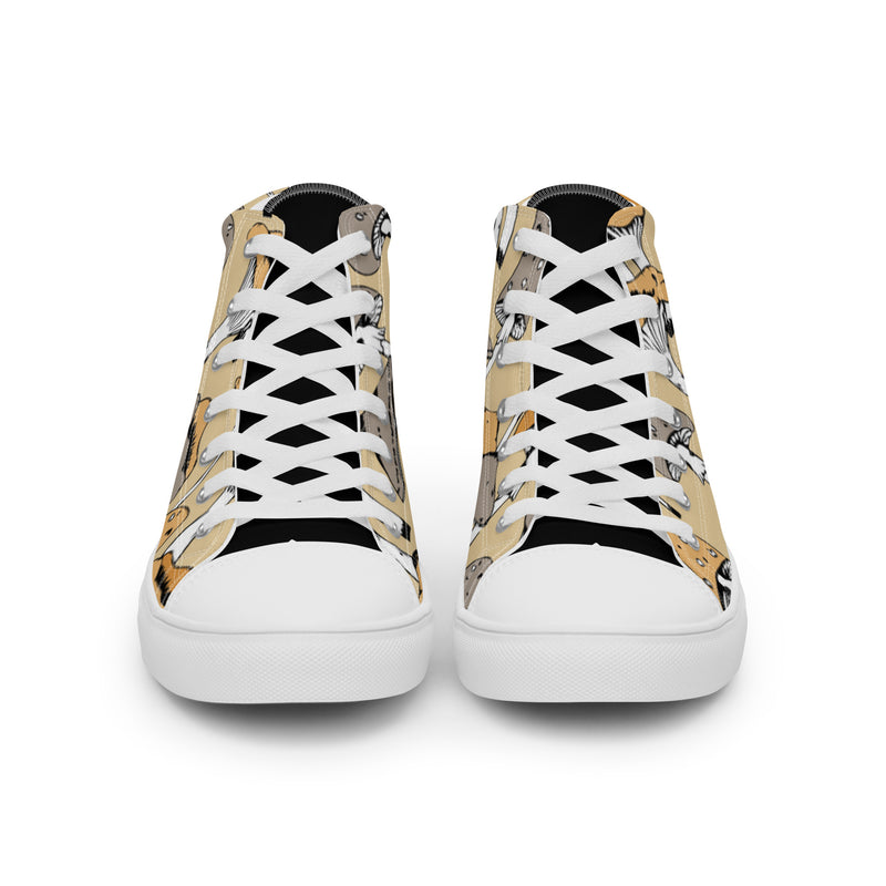Mushroom Cream High Top #8 - Close Up Detail | HA!LO Canvas Sneakers