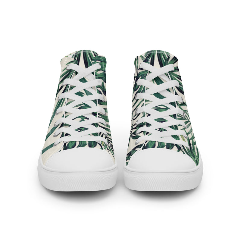 Palm Leaf High Top #12 - Close Up Detail | HA!LO Canvas Sneakers