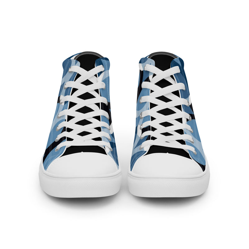 Blue Circle High Top #13 - Close Up Detail | HA!LO Canvas Sneakers