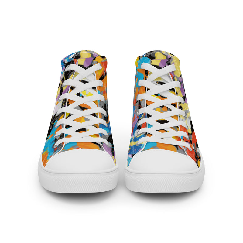 Abstract Collage High Top #26 - Close Up Detail | HA!LO Canvas Sneakers