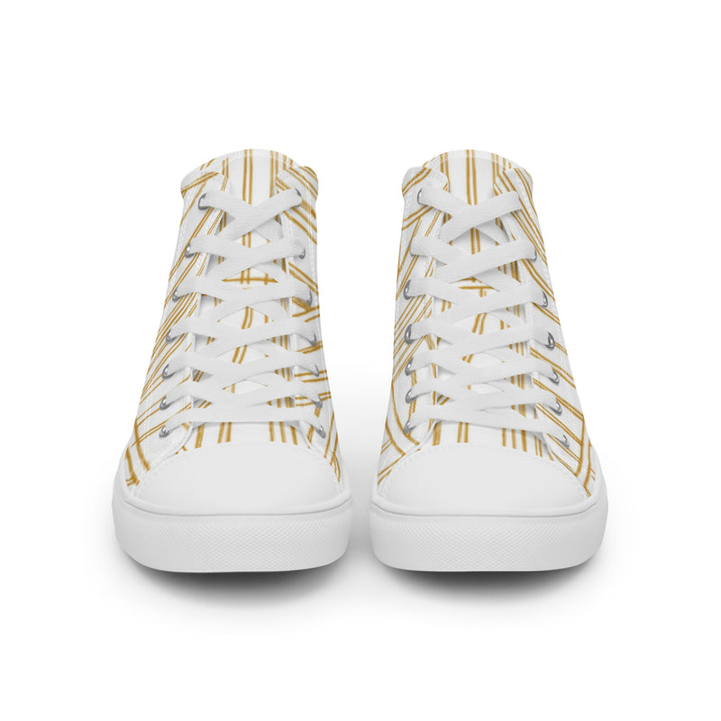 Gold Stripe High Top #30 - Close Up Detail | HA!LO Canvas Sneakers
