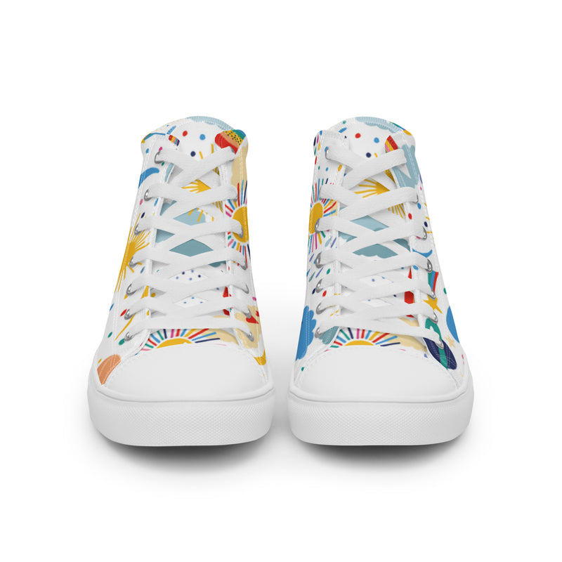 Celestial Mix High Top #34 - Close Up Detail | HA!LO Canvas Sneakers