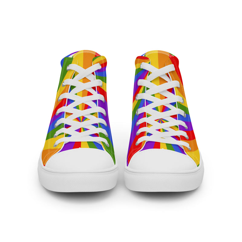 Rainbow Pride High Top #38 - Close Up Detail | HA!LO Canvas Sneakers