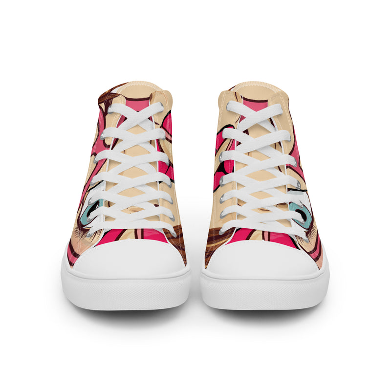 Owl Glasses High Top #46 - Close Up Detail | HA!LO Canvas Sneakers