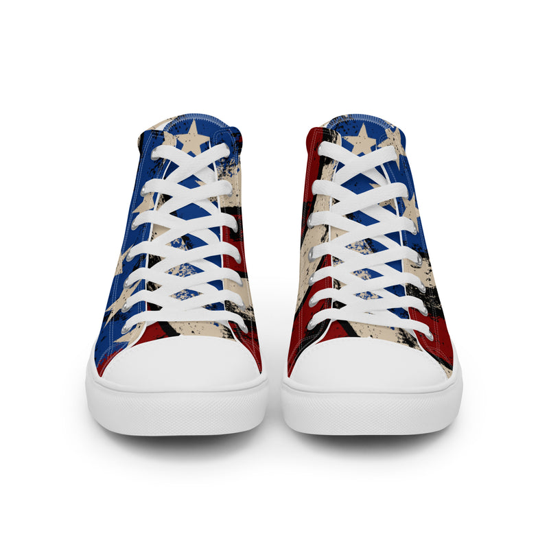 American Flag High Top #47 - Close Up Detail | HA!LO Canvas Sneakers