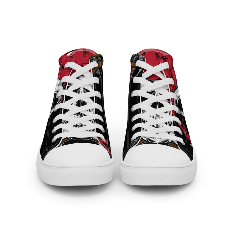 Red Skull High Top #160 - Close Up Detail | HA!LO Canvas Sneakers