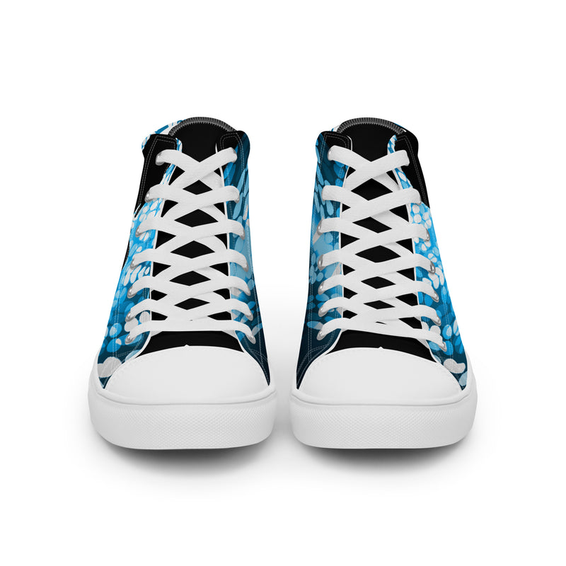 Blue Silhouette High Top #67 - Close Up Detail | HA!LO Canvas Sneakers