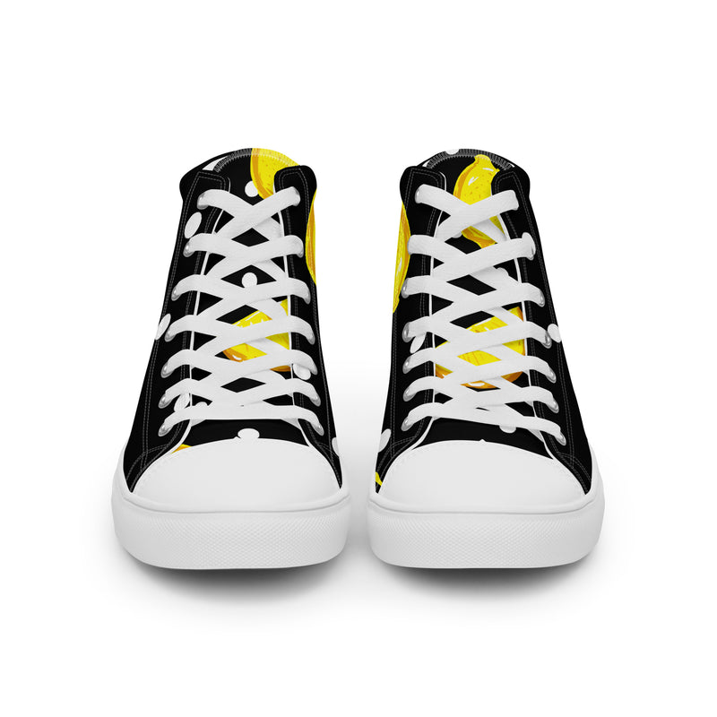 Yellow Split High Top #69 - Close Up Detail | HA!LO Canvas Sneakers