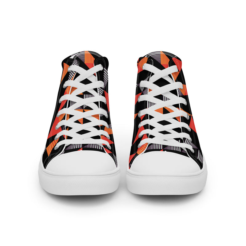 Red Triangle High Top #74 - Close Up Detail | HA!LO Canvas Sneakers
