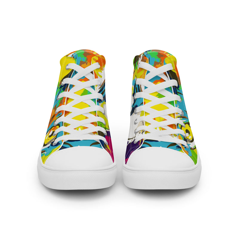Color Splash High Top #79 - Close Up Detail | HA!LO Canvas Sneakers