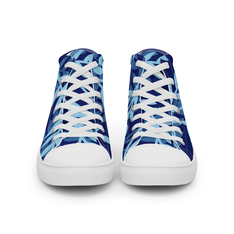 Blue Leaf High Top #84 - Close Up Detail | HA!LO Canvas Sneakers
