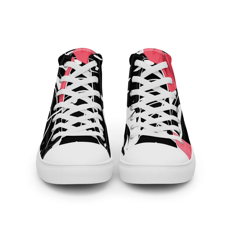 Pink Abstract High Top #85 - Close Up Detail | HA!LO Canvas Sneakers