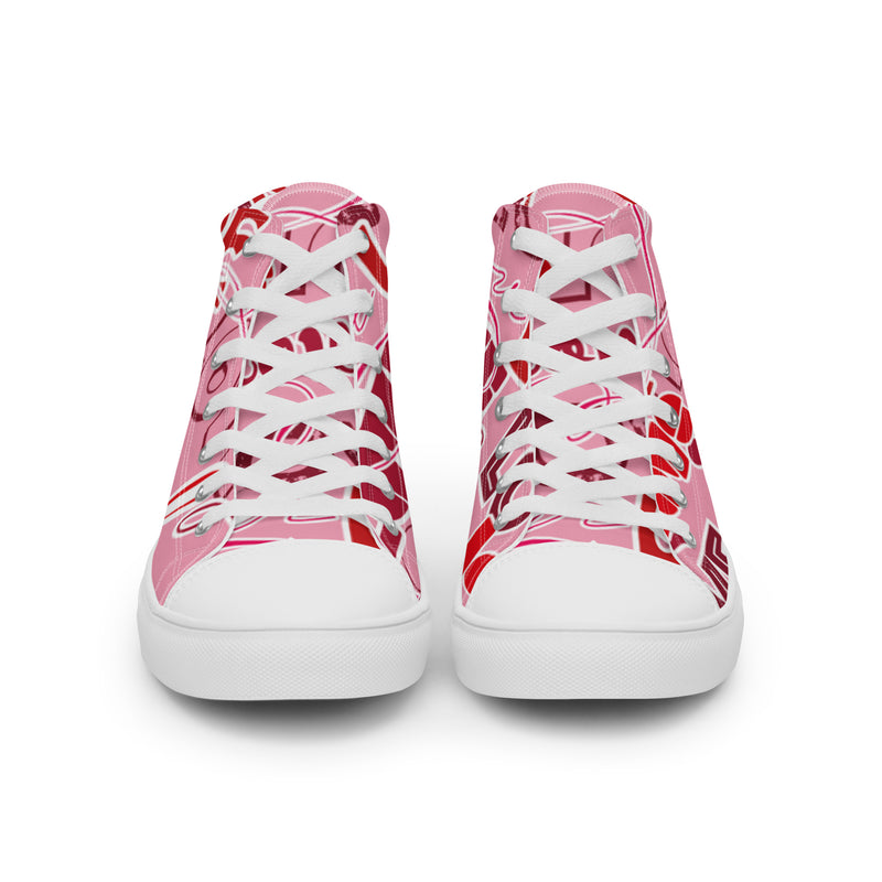 Love Text High Top #86 - Close Up Detail | HA!LO Canvas Sneakers