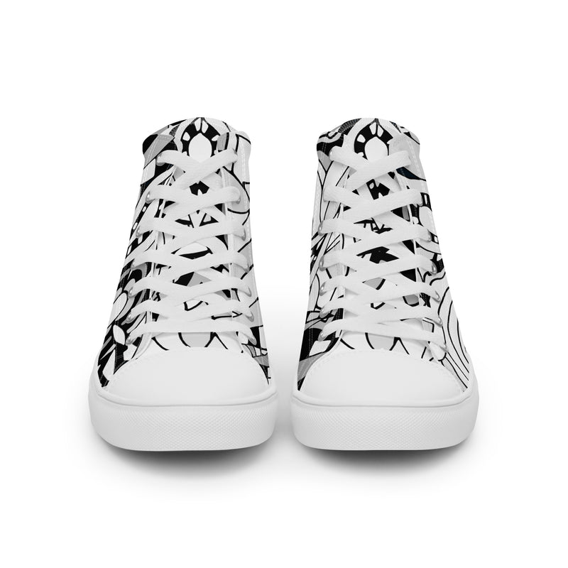 Abstract B&W High Top #89 - Close Up Detail | HA!LO Canvas Sneakers