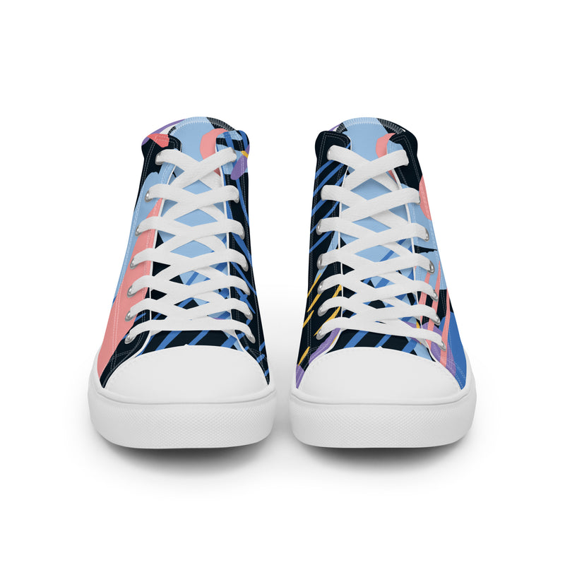 Memphis Style High Top #90 - Close Up Detail | HA!LO Canvas Sneakers
