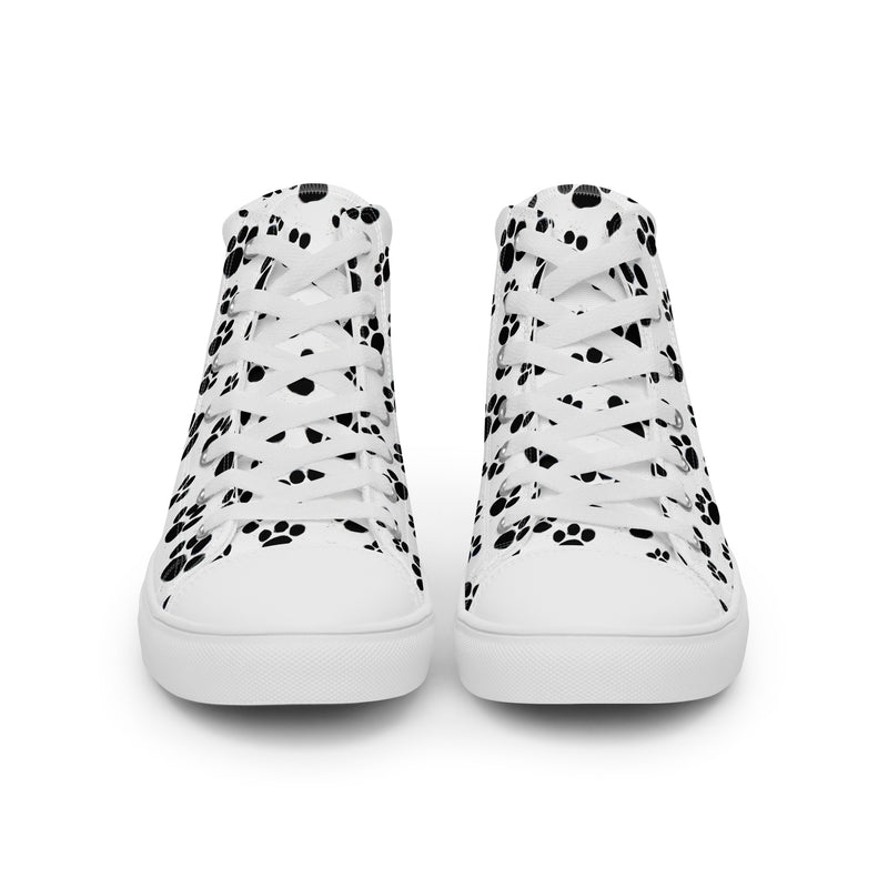 Paw Print High Top #133 - Close Up Detail | HA!LO Canvas Sneakers