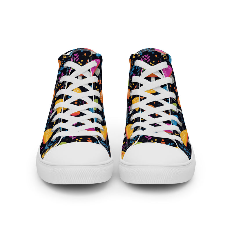 Mushroom Night High Top #146 - Close Up Detail | HA!LO Canvas Sneakers