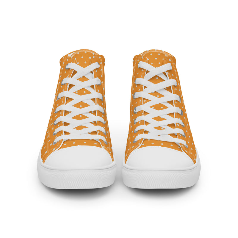 Honey Dot High Top #158 - Close Up Detail | HA!LO Canvas Sneakers