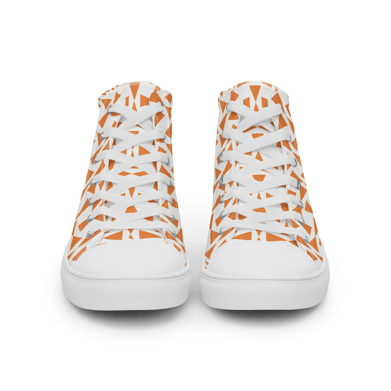 Orange Confetti High Top #170 - Close Up Detail | HA!LO Canvas Sneakers