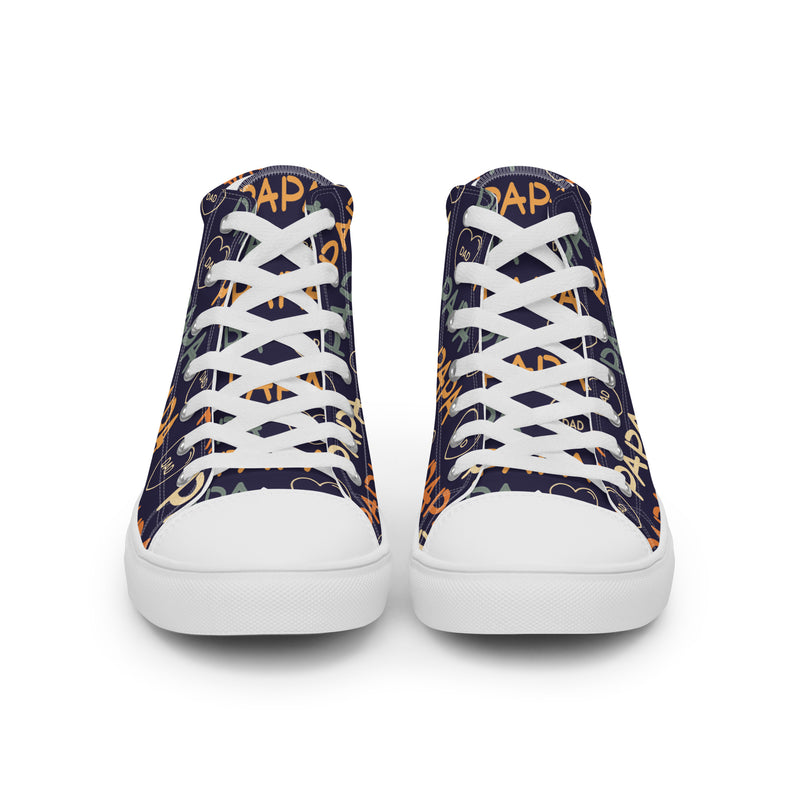 Papa Navy High Top #172 - Close Up Detail | HA!LO Canvas Sneakers