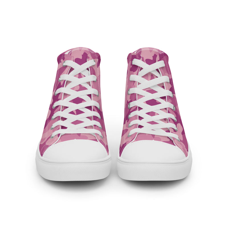 Pink Camo High Top #180 - Close Up Detail | HA!LO Canvas Sneakers